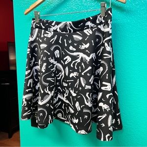 B&W Dinosaur Skater Skirt